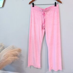 Y2k New With Tag Victoria Secrets Pink Velour Lounge Pants Sz Small